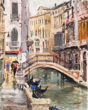 350 人の有名アーティストによるアート作品 Painting - ヴェネツィア運河 トーマス・キンケード
